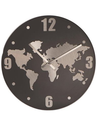 Ρολόι τοίχου αλουμινίου γκρι Ø30x2,7εκ.