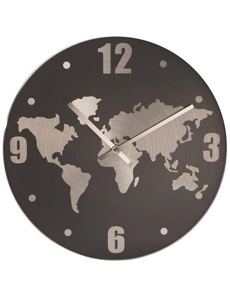 Ρολόι τοίχου αλουμινίου γκρι Ø30x2,7εκ.