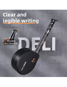DELI μέτρο HT8519 με αυτόματη επαναφορά & κλείδωμα, 19mm x 5m