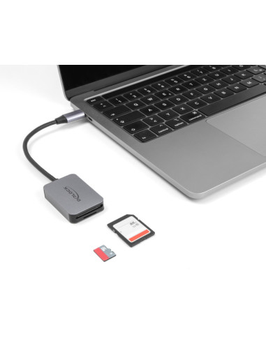 DELOCK card reader 91009 για SD & micro SD, USB-C, 5 Gbps, γκρι