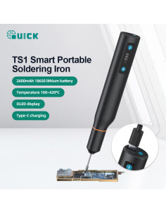 QUICK ασύρματο κολλητήρι TS1 με οθόνη, επαναφορτιζόμενο, 10W, 100~420 °C