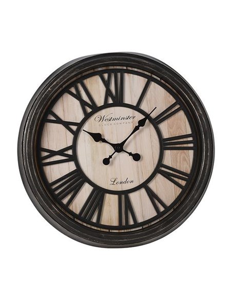 Ρολόι τοίχου μαύρο Ø50,6x5,5εκ.