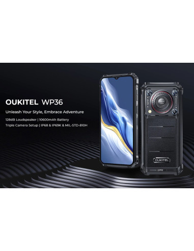 OUKITEL smartphone WP36, 6.52", 8/128GB, IP68/IP69K, 10600mAh, μαύρο