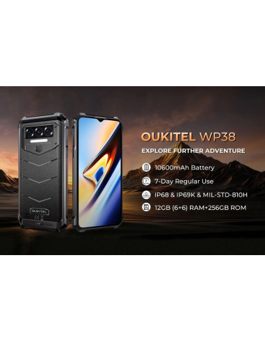 OUKITEL smartphone WP38, 6.52", 6/256GB, IP68/IP69K, 10600mAh, μαύρο