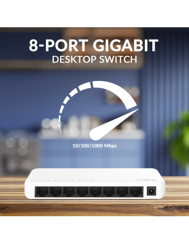 STRONG switch SW8000P, 8x Gigabit θύρες, 1000Mbps