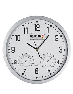 Ρολόι τοίχου θερμόμετρο-υγρόμετρο λευκό καντράν Ø35εκ.