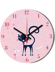 Νext ρολόι Ø31εκ. "ροζ γάτα"