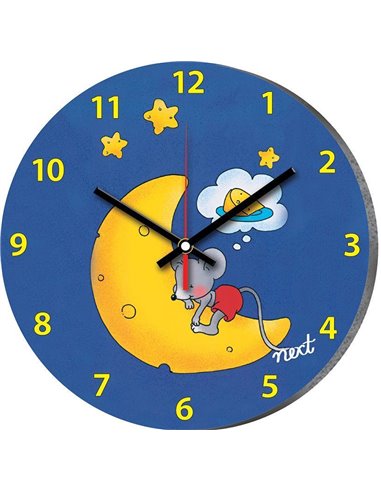 Νext ρολόι Ø31εκ. "ποντίκι-φεγγάρι"