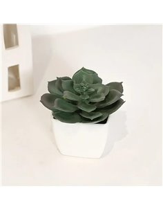 Κάκτος τεχνητός Nextdeco Υ15εκ., σε λευκό γλαστράκι Ø10εκ. σχέδιο 1