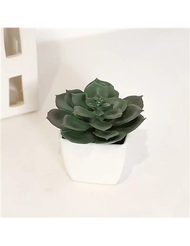 Κάκτος τεχνητός Nextdeco Υ15εκ., σε λευκό γλαστράκι Ø10εκ. σχέδιο 1