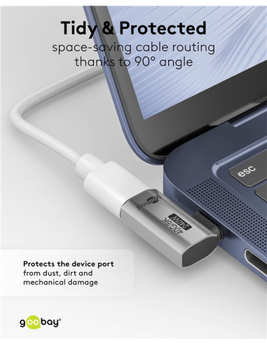 GOOBAY αντάπτορας USB-C 74441, γωνιακός 90°, USB4, 240W, 40Gbps, 8K, γκρι