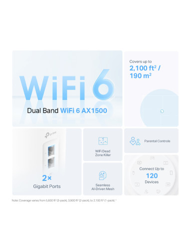 TP-LINK Home Mesh Wi-Fi 6 System Deco X10, 1500Mbps AX1500, Ver. 1.0