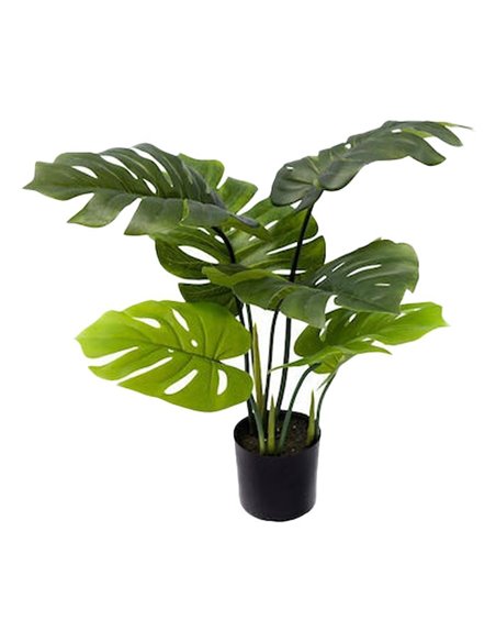 Μονστέρα τεχνητή Nextdeco Υ0.75μ. με 6 PE φύλλα σε μαύρη γλάστρα Ø13εκ.