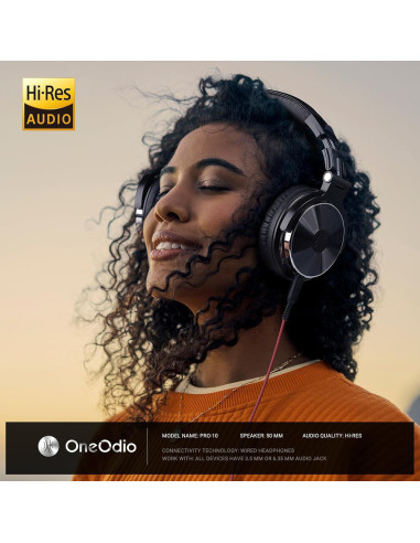 ONEODIO headset Studio Pro 10, 6.35mm & 3.5mm σύνδεση, Hi-Res, 50mm, μαύρο