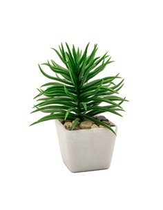 Κάκτος τεχνητός Nextdeco Υ15εκ., σε λευκό γλαστράκι Ø10εκ. σχέδιο 2