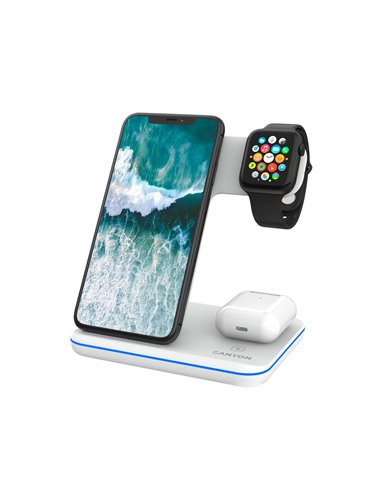 Canyon WS-303 Wireless Charger 15W 3 in1 White - CNS-WCS303W