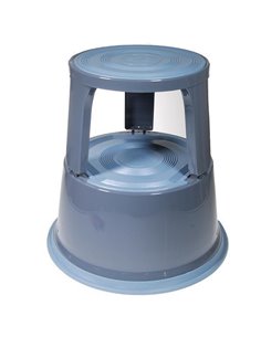 Μεταλλικό σκαμπό-σκαλοπάτι με ρόδες, ανοιχτό γκρι Υ43xØ29x45εκ.