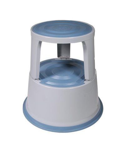 Πλαστικό σκαμπό-σκαλοπάτι με ρόδες, ανοιχτό γκρι Υ43xØ29x45εκ.