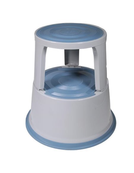 Πλαστικό σκαμπό-σκαλοπάτι με ρόδες, ανοιχτό γκρι Υ43xØ29x45εκ.