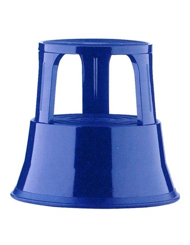 Μεταλλικό σκαμπό-σκαλοπάτι με ρόδες, μπλε Υ43xØ29x45εκ.