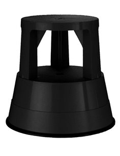 Μεταλλικό σκαμπό-σκαλοπάτι με ρόδες, μαύρο Υ43xØ29x45εκ.