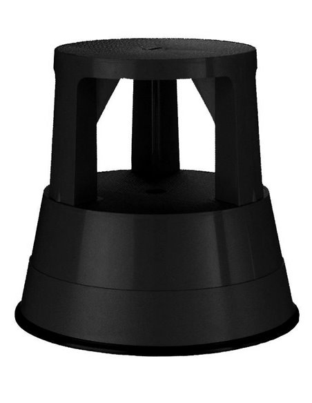 Μεταλλικό σκαμπό-σκαλοπάτι με ρόδες, μαύρο Υ43xØ29x45εκ.