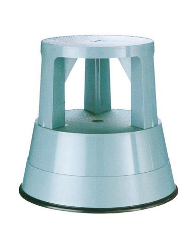 Πλαστικό σκαμπό-σκαλοπάτι με ρόδες, γκρι Υ43xØ29x45εκ.