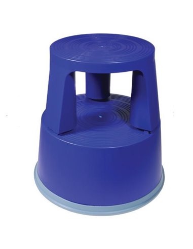 Πλαστικό σκαμπό-σκαλοπάτι με ρόδες, μπλε Υ43xØ29x45εκ.