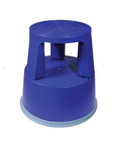 Πλαστικό σκαμπό-σκαλοπάτι με ρόδες, μπλε Υ43xØ29x45εκ.