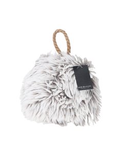 Στοπ πόρτας γούνινο, Υ15x10x15εκ. Γκρι