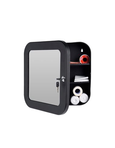 Φαρμακείο μεταλλικό μαύρο Υ32x32x11,5εκ.