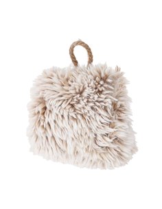 Στοπ πόρτας γούνινο, Υ15x10x15εκ. Μπεζ