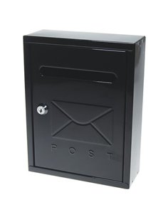 Γραμματοκιβώτιο Υ26x20x7,5εκ., μεταλλικό, μαύρο με κλειδί
