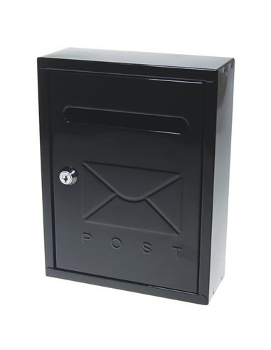 Γραμματοκιβώτιο Υ26x20x7,5εκ., μεταλλικό, μαύρο με κλειδί