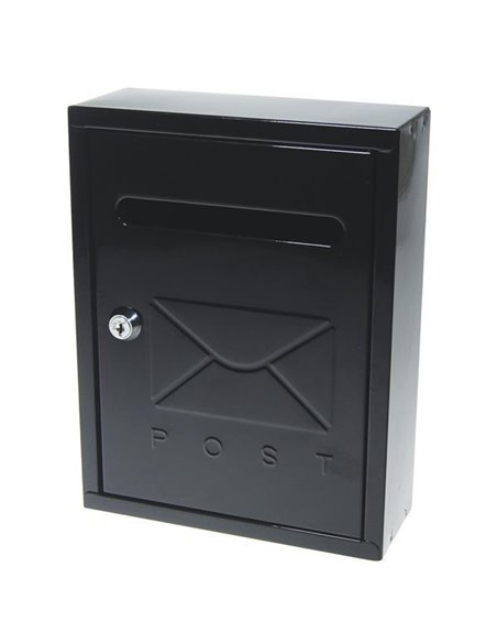 Γραμματοκιβώτιο Υ26x20x7,5εκ., μεταλλικό, μαύρο με κλειδί