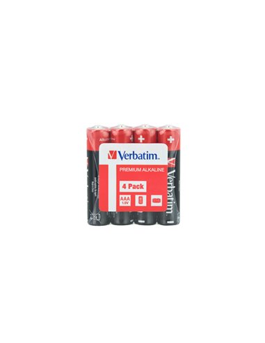 Verbatim AAA Battery Alkaline 4 Pack Shrink - 49500