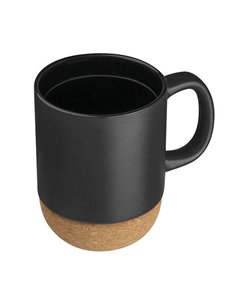 Κούπα κεραμική 350ml μαύρη με βάση από φελλό 8,6x11,3εκ.
