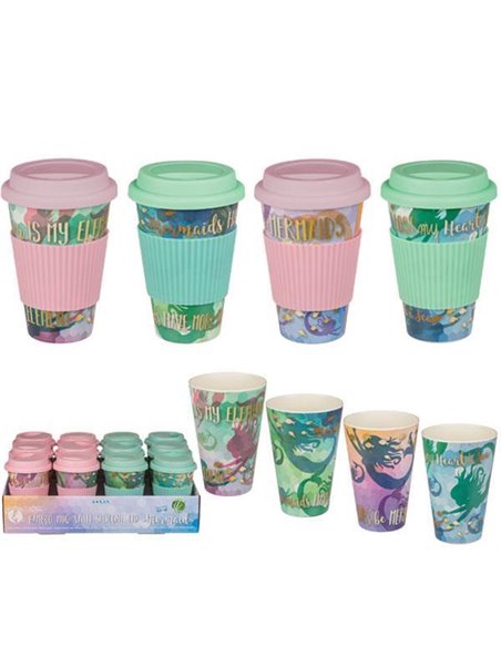 Κούπα "mermaid" με καπάκι από σιλικόνη Y13x9εκ.