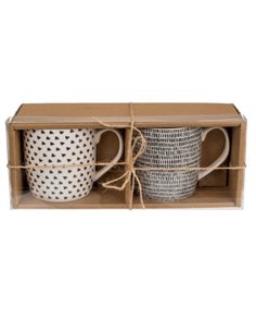 Κούπες σετ 2 τμχ με ασπρόμαυρα μοτίβα 8,6x9,2εκ.