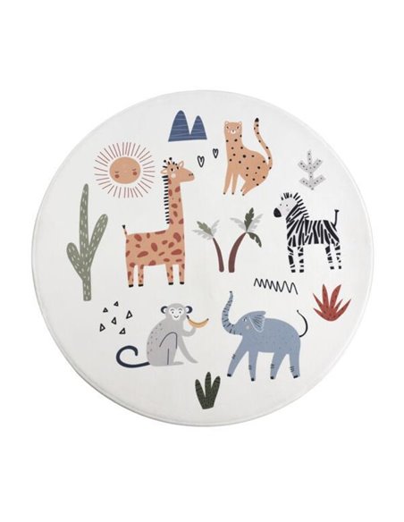 Χαλάκι παιδικό στρογγυλό για αγόρια Ø100εκ. animals I