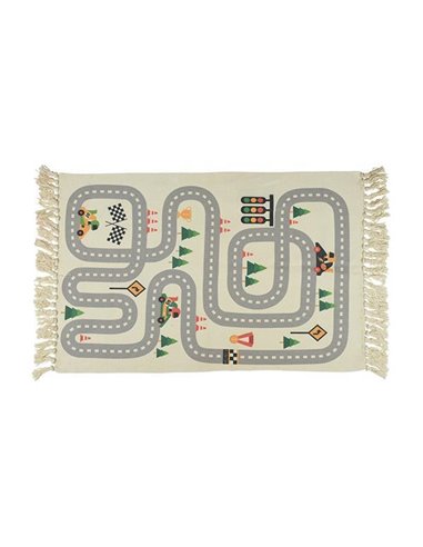 Χαλάκι παιδικό με κρόσια "Αυτοκινητόδρομος" 80x120εκ.