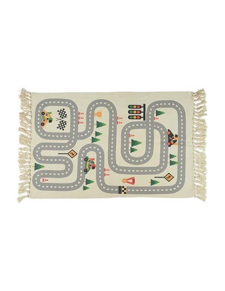 Χαλάκι παιδικό με κρόσια "Αυτοκινητόδρομος" 80x120εκ.