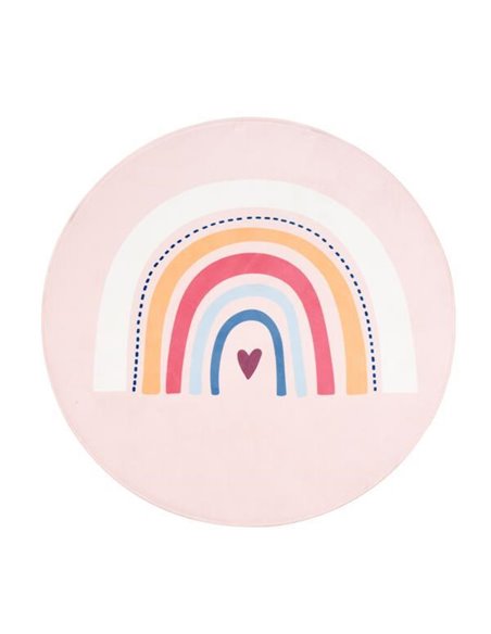 Χαλάκι παιδικό στρογγυλό για κορίτσια Ø100εκ. rainbow