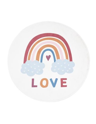 Χαλάκι παιδικό στρογγυλό για κορίτσια Ø100εκ. love