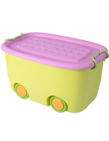 Κουτί αποθήκευσης με 4 ρόδες πράσινο παστέλ Υ24x47x30εκ.