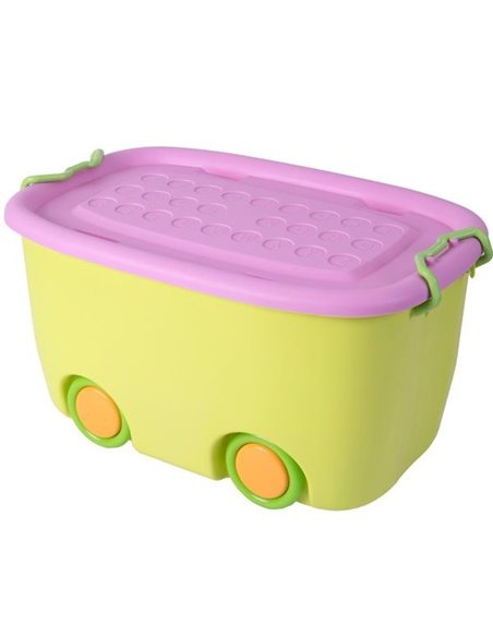 Κουτί αποθήκευσης με 4 ρόδες πράσινο παστέλ Υ24x47x30εκ.