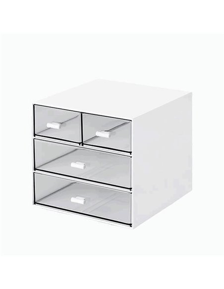 Organizer με 4 συρτάρια λευκό Y14,6x15,5x17,6εκ.