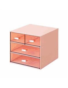 Organizer με 4 συρτάρια ροζ Y14,6x15,5x17,6εκ.