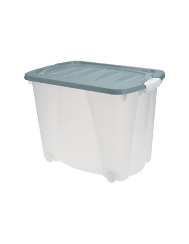 Κουτί αποθήκευσης πράσινο με ρόδες 60l Υ45x60x40εκ.