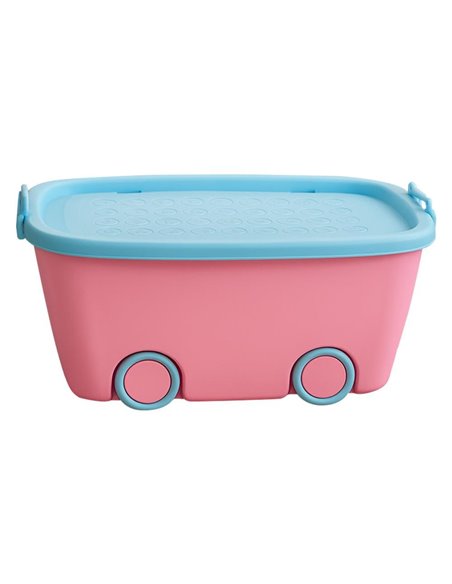 Κουτί αποθήκευσης με 4 ρόδες ροζ Υ24x47x30εκ.